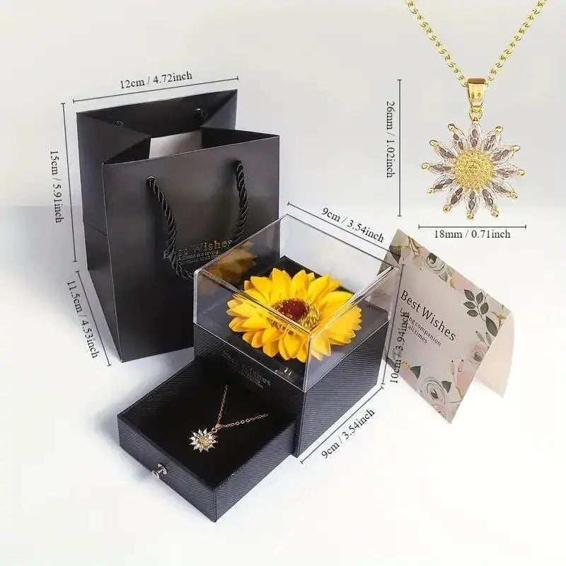  Sunflower Necklace Gift Box, Mother's Day, Nurses' Day, Thanksgiving, Christmas, fall gifts, anniversaries, graduation gifts Good Vibrations