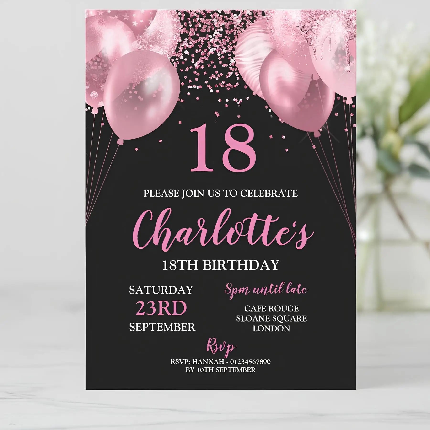 5/20/100pcs 18th birthday invitations, Watercolor Blue Floral birthday invitations 18, Sunflower Birthday Invitation Good Vibrations