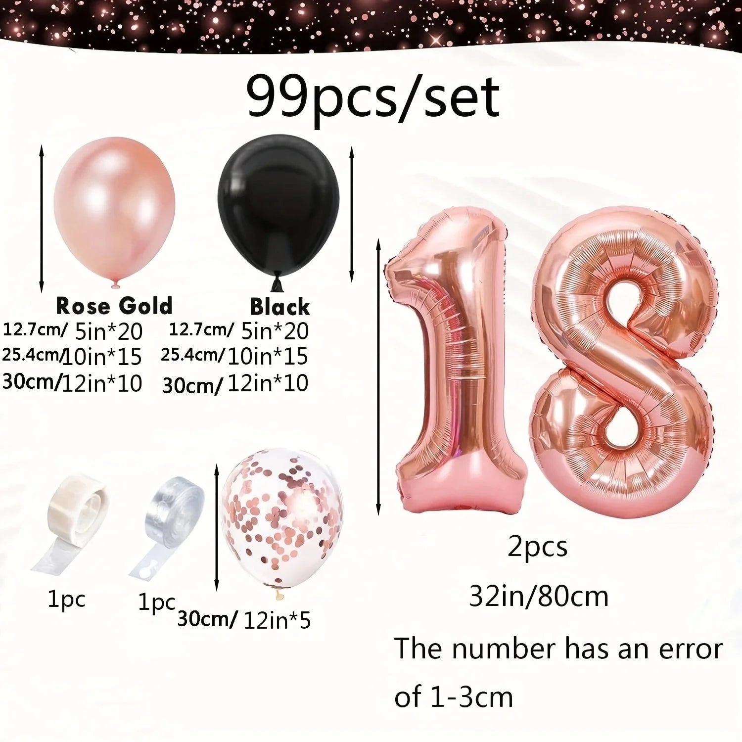 99 rose gold 18th birthday female decorations, rose gold 18th birthday decorations, 18 year rose gold balloons Good Vibrations