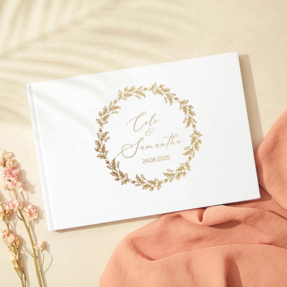 Personalized Guest Book for Wedding Noble Message Photo Album Simple Elegant Horizontal Wedding Reception Signing Book Good Vibrations