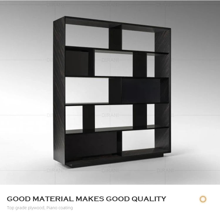Bookrack Home Study Room Black Wooden Bookshelf Book Shelf Luxury Modern Office Simple Bookcases Good Vibrations