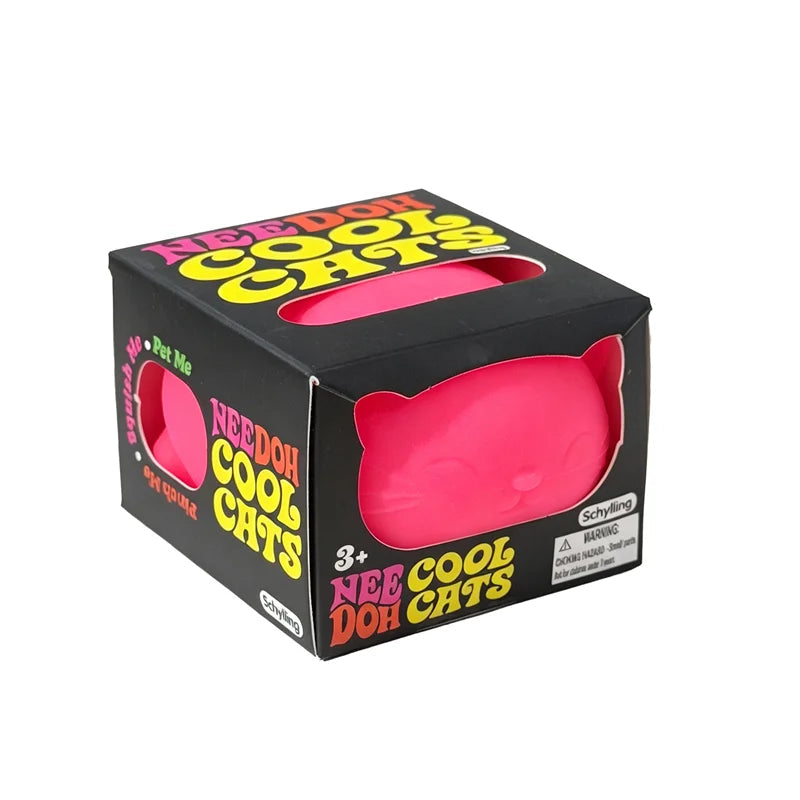 Needoh Funky Pups Cool Cats Flour Filled Quick Rebound Squishy Toy Stress Relief Fidget Squeeze Toy Mood Calming Leisure Relax Good Vibrations