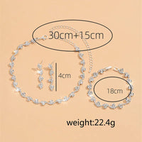 New Fashion Wedding Jewelry Sets Crystal Decoration Choker Necklace Earrings Bracelet Sets Shining Bridal Jewelry Set Good Vibrations