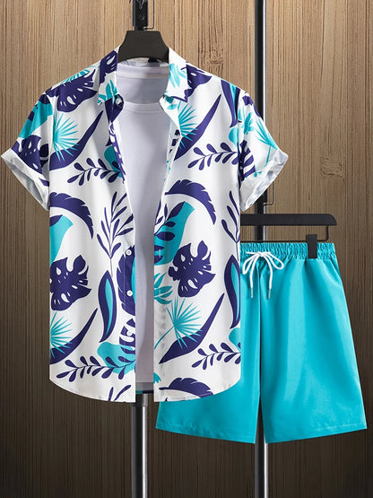 2025 New Summer Casual Men's Shirt And Beach Shorts Set 3D Printed Short-sleeved Outdoor Streetwear Shorts Camisas De Hombre Good Vibrations