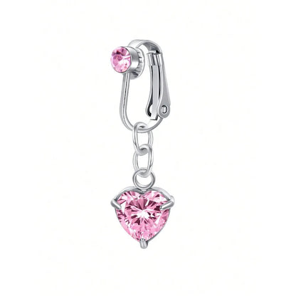 Fake Belly Ring Bell Button Rings Fake Belly Piercing Love Heart Butterfly Dangle Clip On Umbilical Navel Cartilage Earring Clip Good Vibrations Adult Super Store