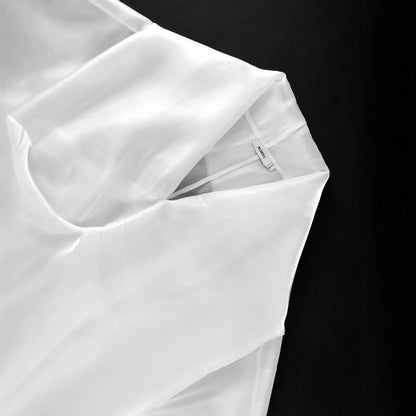 Women's Two-Piece Pant Set Satin Chiffon Outfit Draped Sheer Kimono Top and High Waist Wide Leg Pants Elegant Flowy Set Formal Good Vibrations
