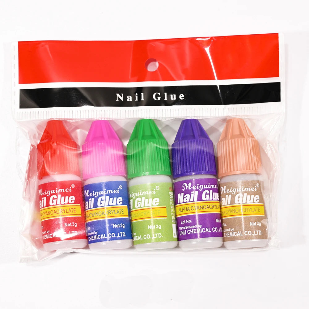 10/5/1pcs Extra-Strong Nail Glue Quick Dry Nail Tips Adhesive Acrylic Nail Glue Professional DIY Rhinestone False Nail Glue Good Vibrations