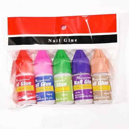10/5/1pcs Extra-Strong Nail Glue Quick Dry Nail Tips Adhesive Acrylic Nail Glue Professional DIY Rhinestone False Nail Glue Good Vibrations