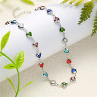 Exquisite Colorful Crystal Heart Choker Necklace For Women Charm Zircon Metal Chain Necklace Party Birthday Jewelry Gift Good Vibrations