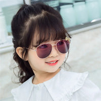Kids Cute Sunglasses Metal Frame Children Sun Glasses Fashion Girls Outdoor Cycling Goggles Party Eyewear Photography Supplies Good Vibrations