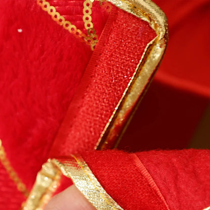 Christmas Tree Collar Red and Green Felt Decorations Tree Skirt Alternative Stereoscopic Tree Bottom Surrounder Party Display Good Vibrations