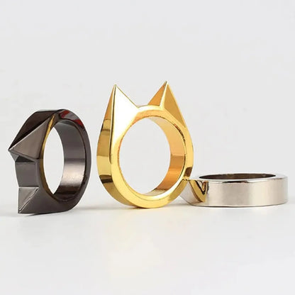Rings Broken Window Cat's Ear Safety Survival Metal Defense Ring Self Defense Supplies Men/Women Outdoor Survival Self-Defense Good Vibrations