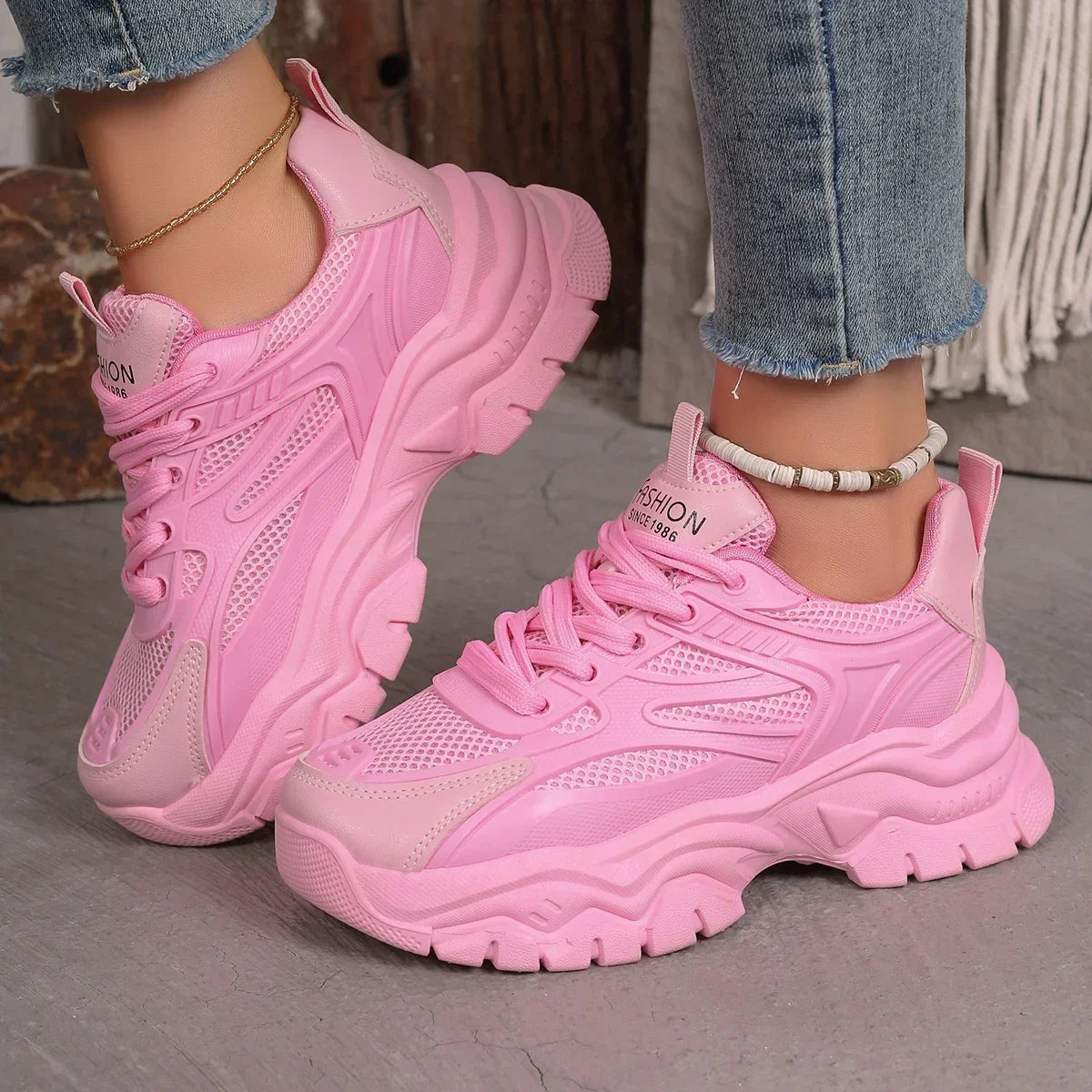 Women Outdoor Tennis Platform Sports Shoes for Women Lightweight Designer Shoes Women Sneakers Spring Fashion Chunky Sneakers Good Vibrations
