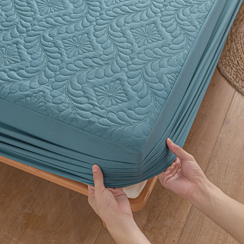 Waterproof Fitted Sheet Quilted Mattress Cover Mattress Protector for Home Hotel Twin Full Quuen King 160x200 140x200 Bed Cover Good Vibrations