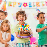 Building Blocks Cake Topper, 24 Pcs Building Block Birthday Party Cupcake Toppers + 1 Pcs Building Block Birthday Cake Topper Good Vibrations