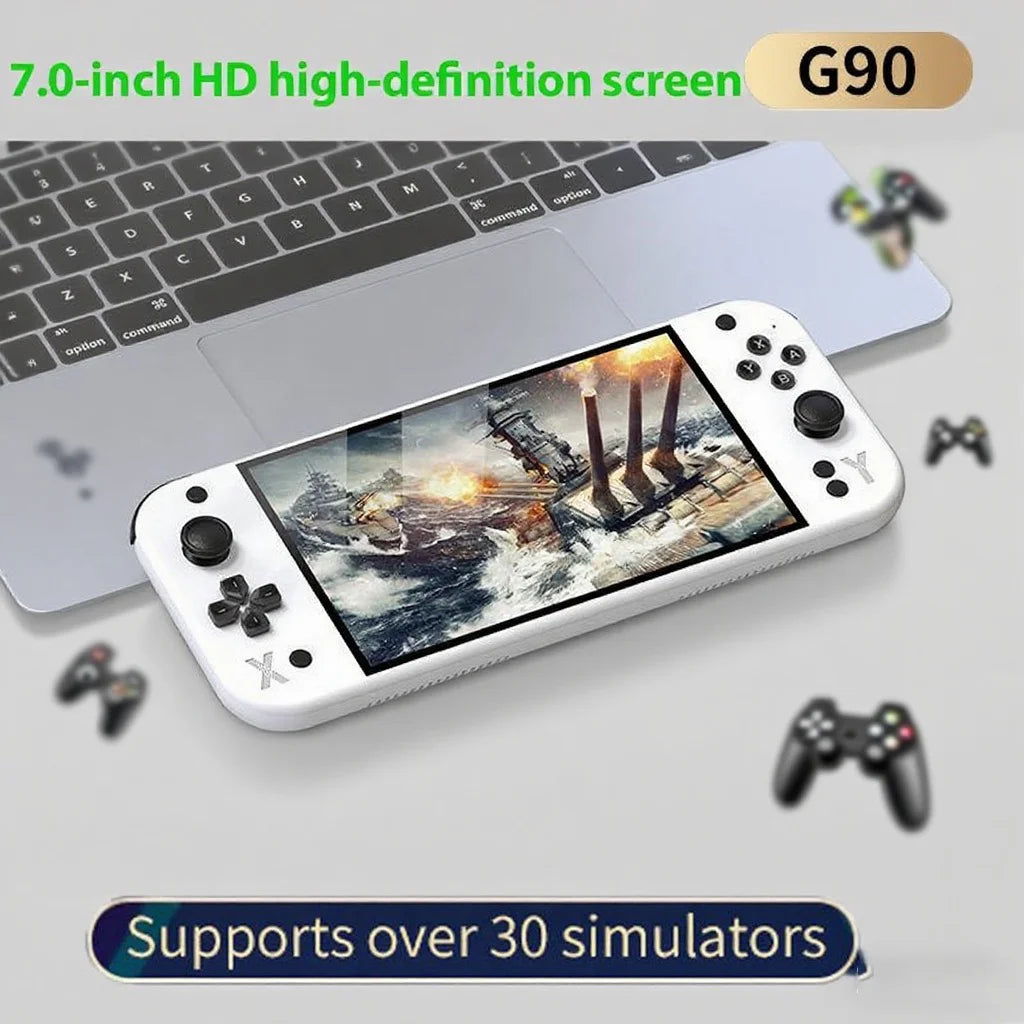 G90 7inch 64GB 4000mAh portable handheld game console arcade high-definition For PSP/PS1 nostalgic retro TV Gaming Controller Good Vibrations