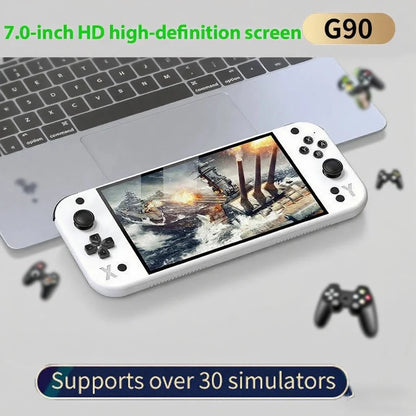 G90 7inch 64GB 4000mAh portable handheld game console arcade high-definition For PSP/PS1 nostalgic retro TV Gaming Controller Good Vibrations