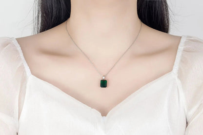 925 Sterling Silver  Elegant Jewelry Sets Ring Earrings Necklace For Women Rectangle Geometry Zircon Wedding Accessories Good Vibrations Adult Super Store