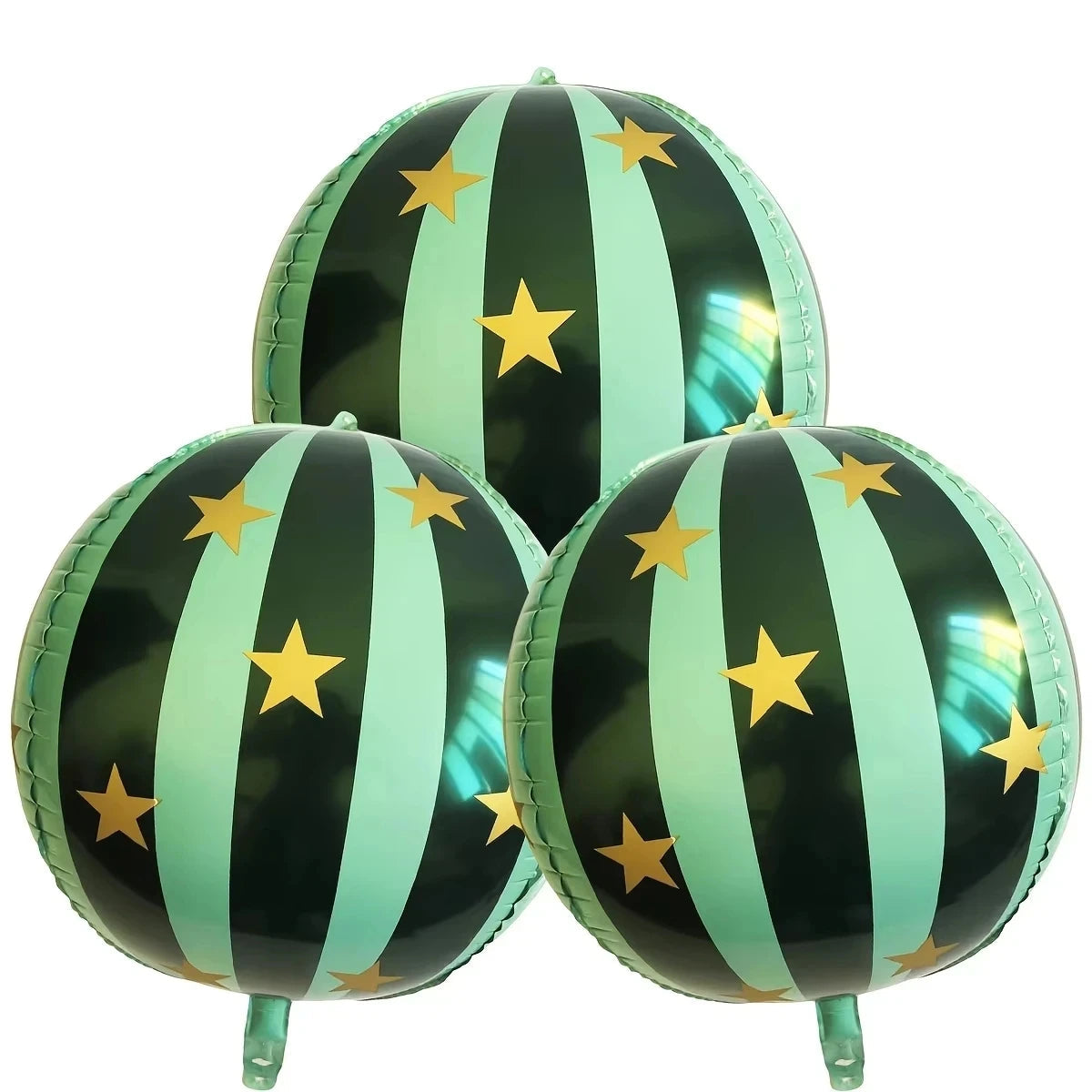 3 Pcs 22 Inch 4D Striped Star Aluminum Film Balloon Ktv Mall Home School Decoration Circus Party Supplies Kids Photo Booth Props Good Vibrations