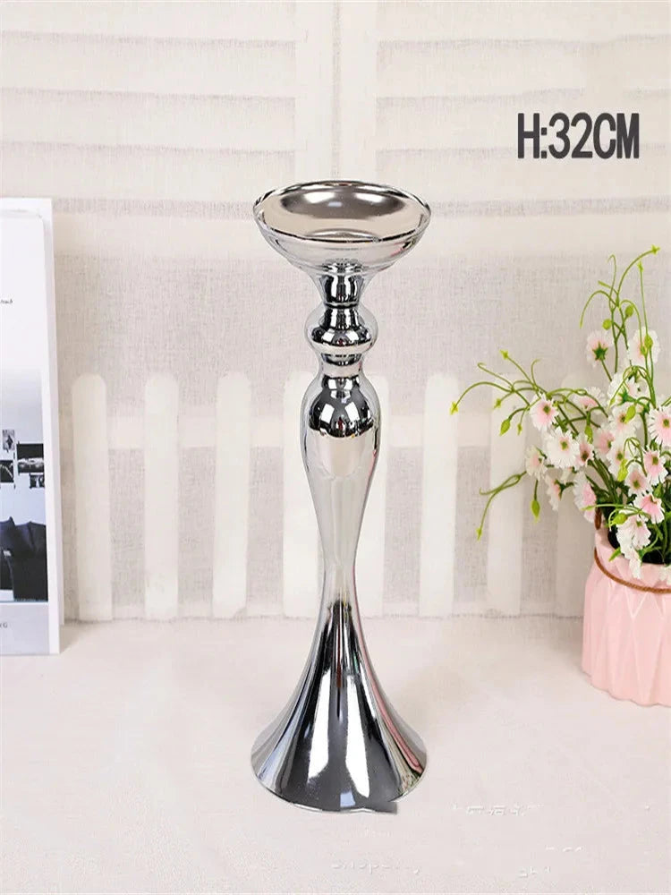Metal Candle Holders Flowers Vase Candlestick Centerpieces Road Lead Candelabra Centerpieces Wedding porps Christmas decoration Good Vibrations