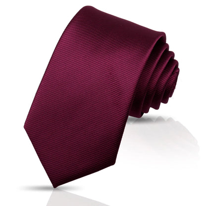 Ties For Men Solid Necktie Wedding Business Ties 7.5cm Slim Coffee Wine Classic Neckties Mens Business Gift Fashion Gravats Good Vibrations