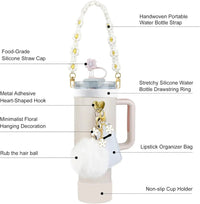 12PCS Accessories for Stanley Cup 30oz 40oz Tumbler Water Bottle Handle Strap Straw Toppers Keychain Charms Silicone Cup Boot Good Vibrations Adult Super Store