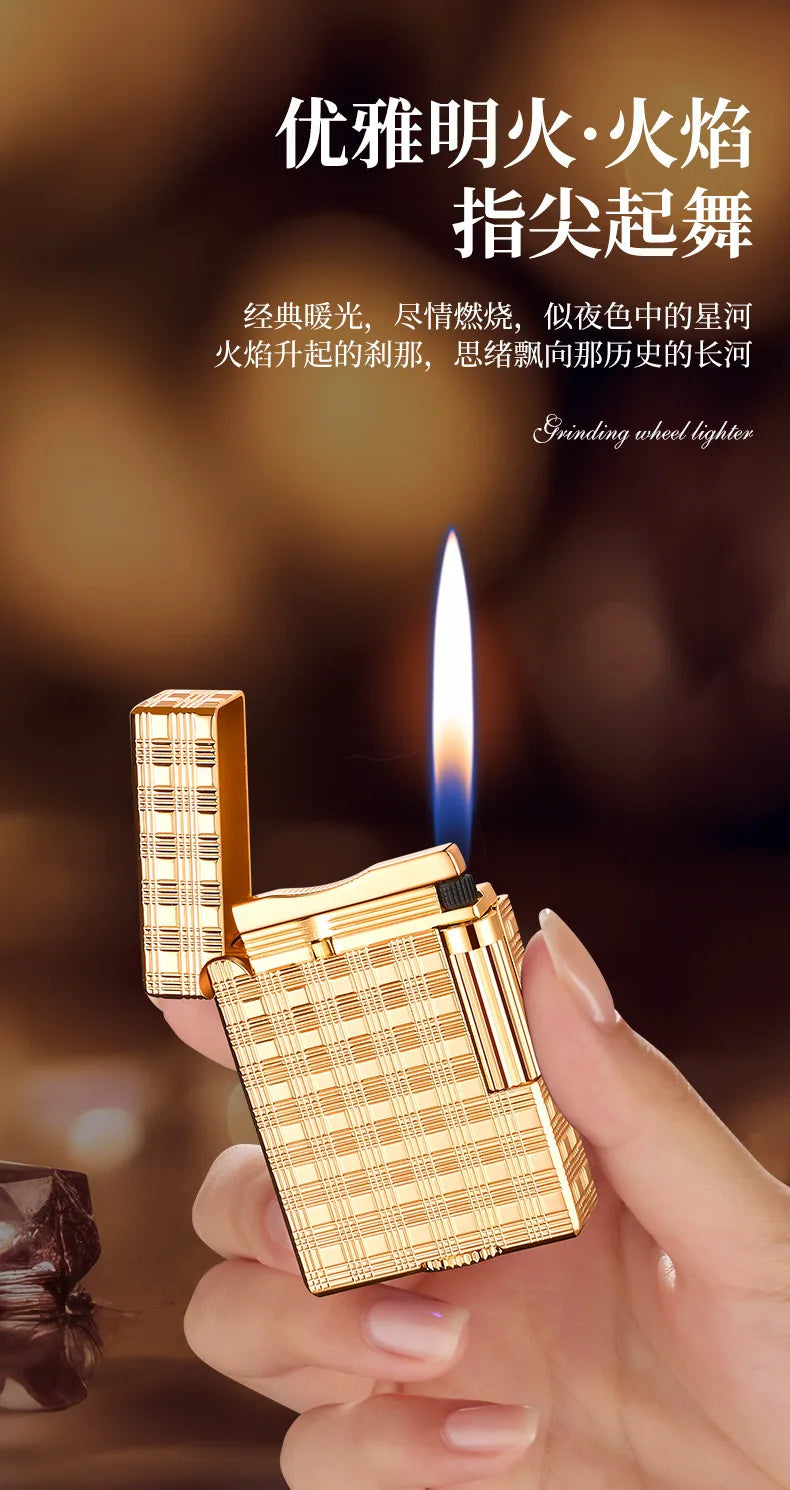 Metal Stripe Loud Lighter Unusual Lighters Cigarette Lighter Creative Wheel Lighter Butane Gas Lighter Open Fire Square Lighter Good Vibrations Adult Super Store