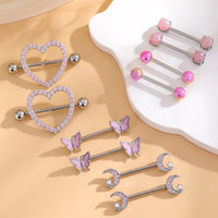 Mixed-style Sexy Nipple Rings Sets Heart Butterfly Dangle Nipple Piercing Bulk for Women Stainless Steel Cute Cat Shield Barbell Good Vibrations Adult Super Store