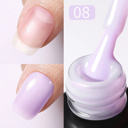 BORN PRETTY 15ml Milky Pink Rubber Base Gel Nail Polish Glitter Semi-Permanent Varnish Soak Off Self Leveling UV LED Polish Good Vibrations
