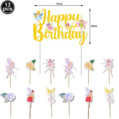 Fairy Party Supplies for Girl Birthday Fairies Enchanted Themed Baby Shower Party Decor Garden Flower Disposable Tableware Decor Good Vibrations