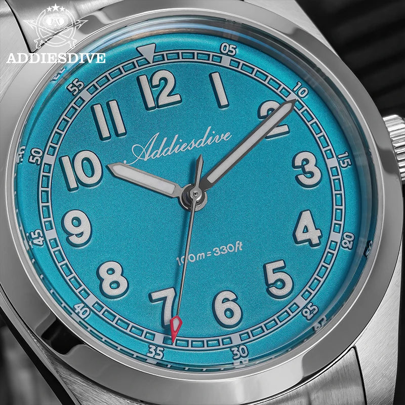 ADDIESDIVE 2025 New Men’s Luxury Quartz Watch AD2521 Ultra-Thin Sapphire Glass BGW9 Luminous 316L Steel Band 100M Waterproof Good Vibrations