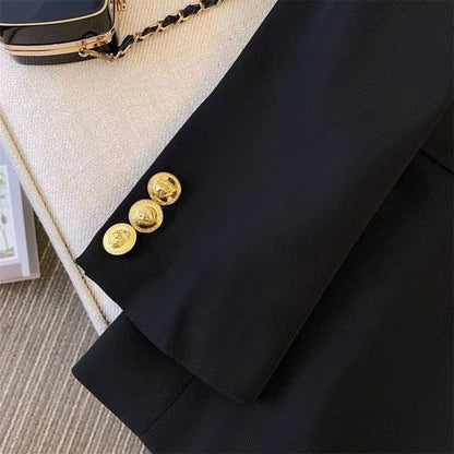 Blazer For Women Elegant Suit Jacket Loose Long Sleeve Jacket Beige Casual Solid Color Blazer Fashion Lapel Neckline Style Good Vibrations