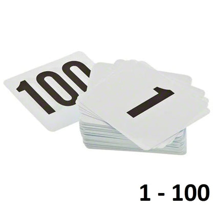 1- 100 Wedding Table Numbers Seat Cards Plastic Double White Black Table Number Signs Durable Square Restaurant Cafe Bar Utensil Good Vibrations
