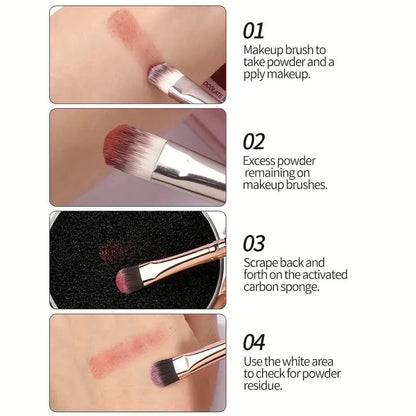 Makeup Brushes Cleaner Sponge Dry Cleansing Make Up Brushes Cleaner Eye Shadow Eyebrow Blush Color Removal For Outdoor Travel Good Vibrations