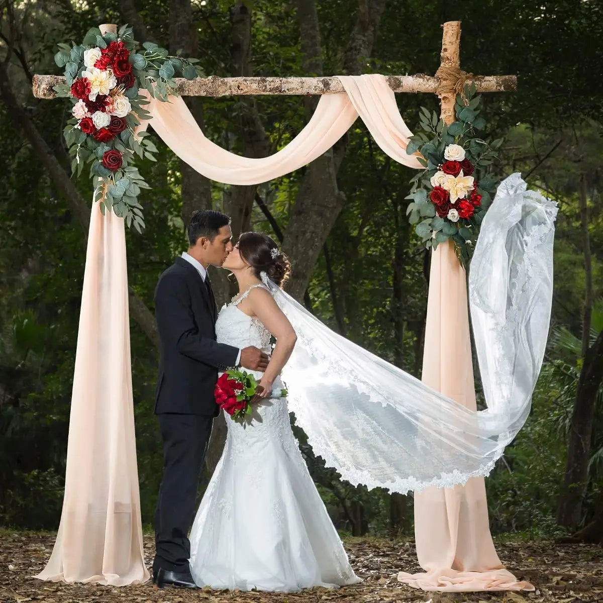 Yannew Artificial Arch Flowers Swag for Boho Wedding Baby Shower Ceremony Flower Garlands Arrangement Reception Backdrop Decor Good Vibrations