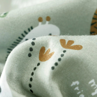 IURNXB Adorable Infant Zoo Animal Print Romper for Boy Newborn Baby Faux Two-Piece Bodysuit with Short Sleeves Casual Play Wear Good Vibrations