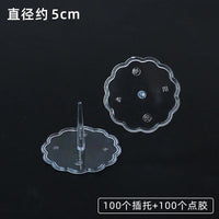 Baking Decoration Birthday Cake Ornaments Plastic Transparent Bottom Bracket Food Grade Cake Top Cream Isolated Laminated Nails Good Vibrations