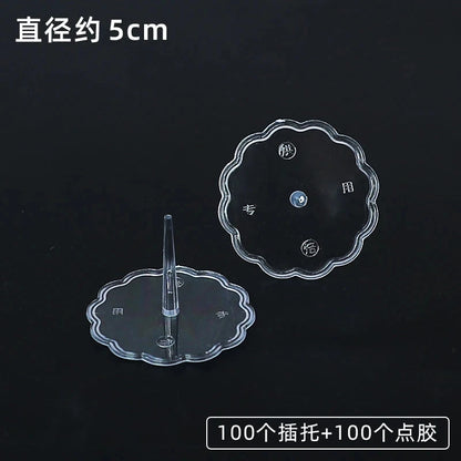 Baking Decoration Birthday Cake Ornaments Plastic Transparent Bottom Bracket Food Grade Cake Top Cream Isolated Laminated Nails Good Vibrations