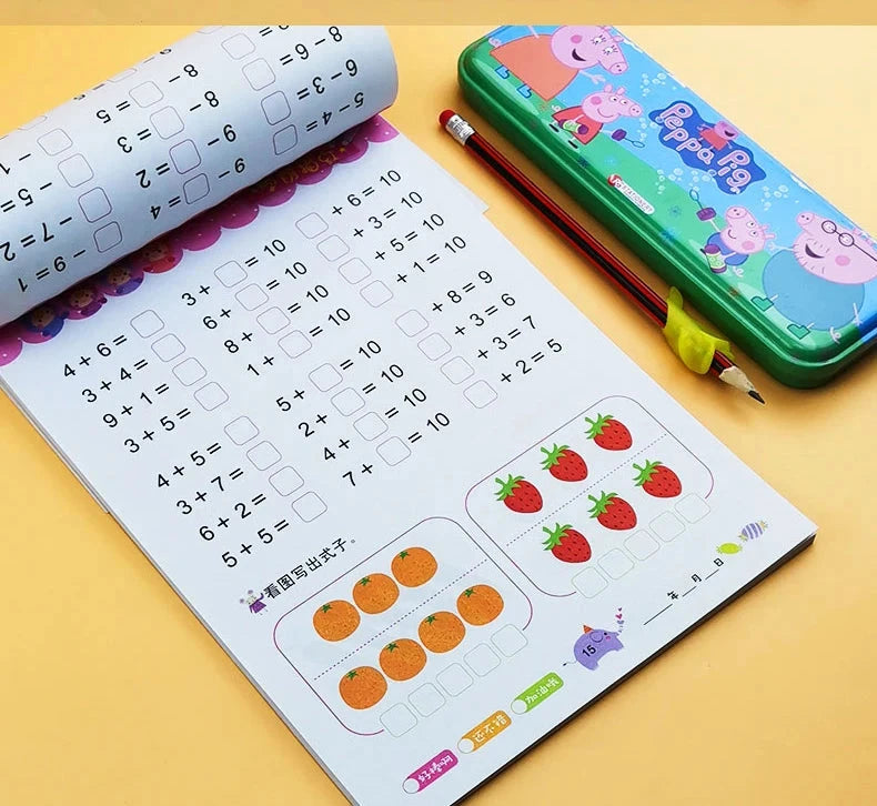 80Pages / Book of Children  Addition and Subtraction Learning Math Students Handwriting Preschool Mathematics Exercise Books Good Vibrations