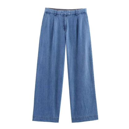 Denim Pants Outfit For Women 2 Pieces Spring Autumn Fashion Wide Sleeved Casual Shirt Women Suit Casual Two Piece Set Women Good Vibrations