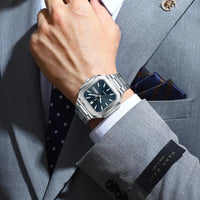 POEDAGAR Luxury Square Fashion Man Wristwatch Waterproof Luminous Date Week Quartz Men's Watches Stainless Steel Men Watch Reloj Good Vibrations