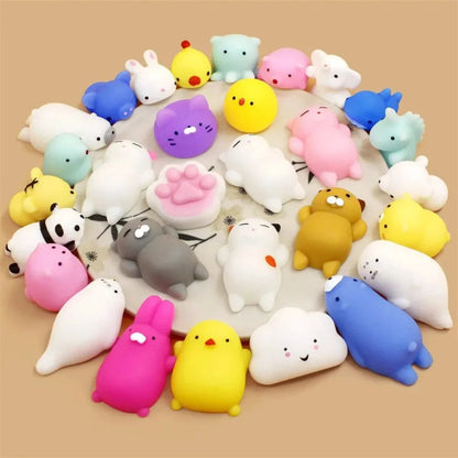*50PCS Mochi Squishies Kawaii Anima Squishy Toys For Kids Antistress Ball Squeeze Party Favors Stress Relief Toys For Birthday* Good Vibrations