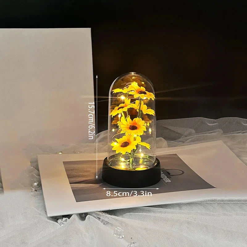 Graduation season gift small sunflower plastic set Mother's Day send wife send mother Valentine's Day eternal flower gift Birthd Good Vibrations