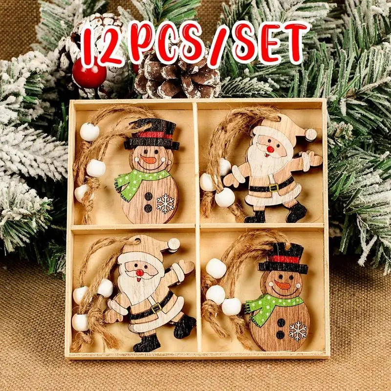 Christmas Wooden Pendant Merry Christmas Tree Decoration for Home 2025 Christmas Ornament Xmas Navidad Gifts Happy New Year 2026 Good Vibrations