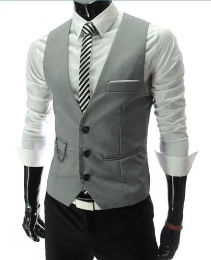 2023 New Arrival Dress Vests For Men Slim Fit Mens Suit Vest Male Waistcoat Gilet Homme Casual Sleeveless Formal Business Jacket Good Vibrations