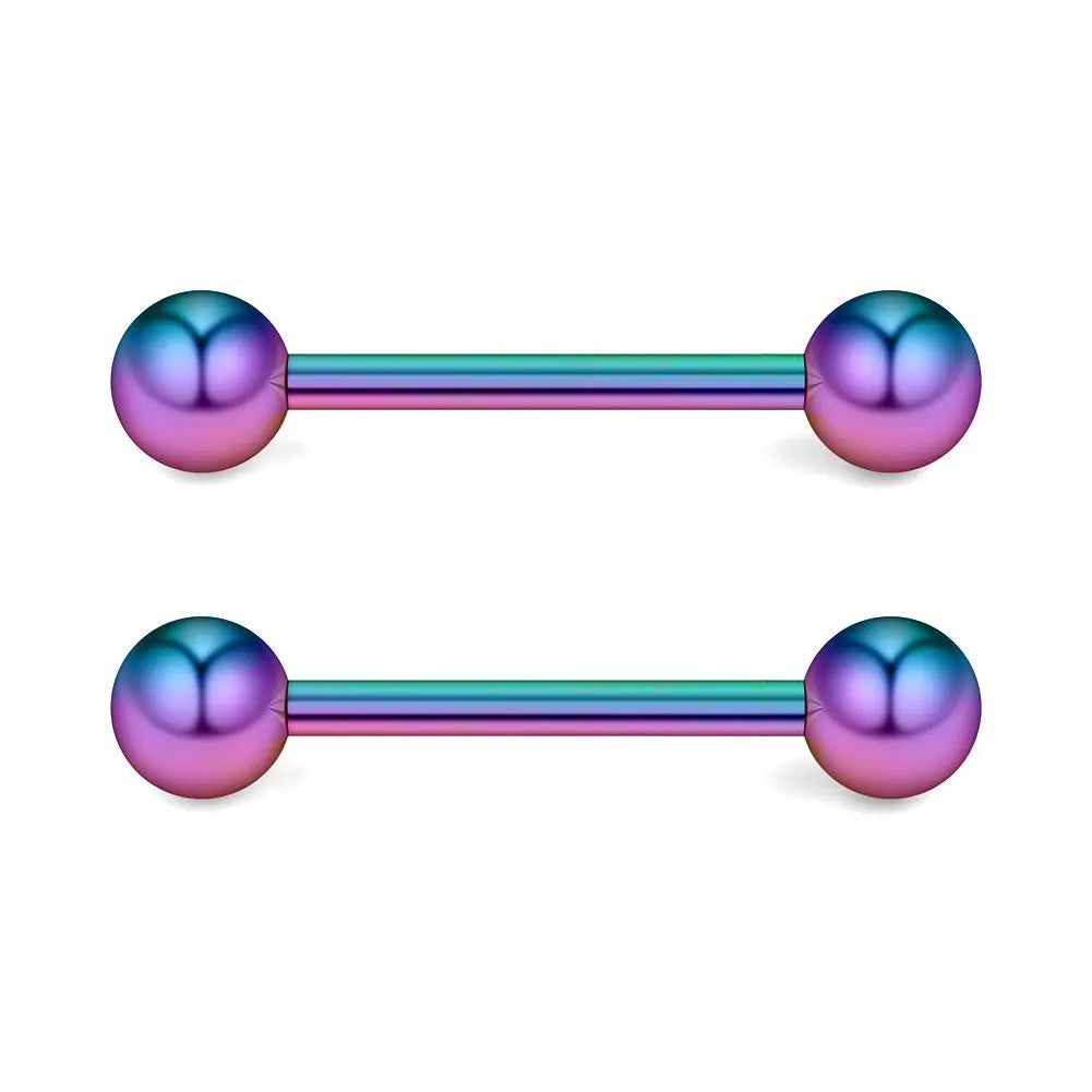 2 Pieces 14G 16mm Night Glow Flexible Acrylic Straight Tongue Ring pacifier Ring Fixed Perforated For Woman and Man Good Vibrations