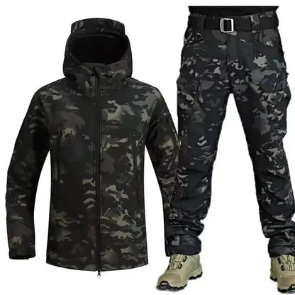 Outdoor Shark Skin Warm Suit Camouflage Plush Thickened Jacket Autumn and Winter Racing Suit Good Vibrations