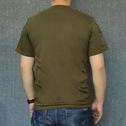 Army Tactical T-shirt Men's Spring Autumn Long Sleeve Military T Shirt Combat Clothes Uniform Tops Round Neck Cotton Tee 4XL Good Vibrations
