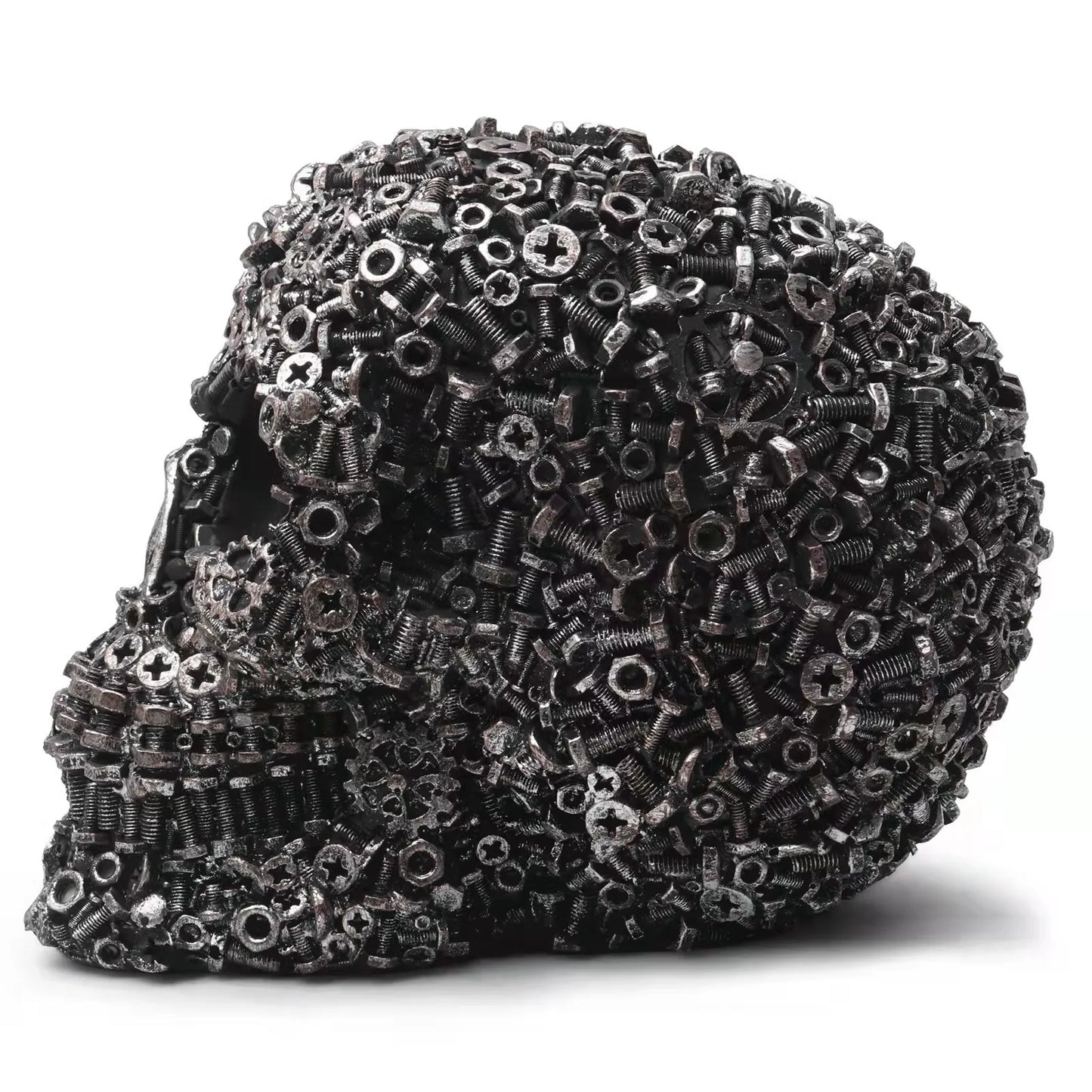 Resin Screw Gear Mechanical Style Skull Decorative Crafts Ornament Home Decor Statue Halloween Decoration Sculpture Skull Statue Good Vibrations