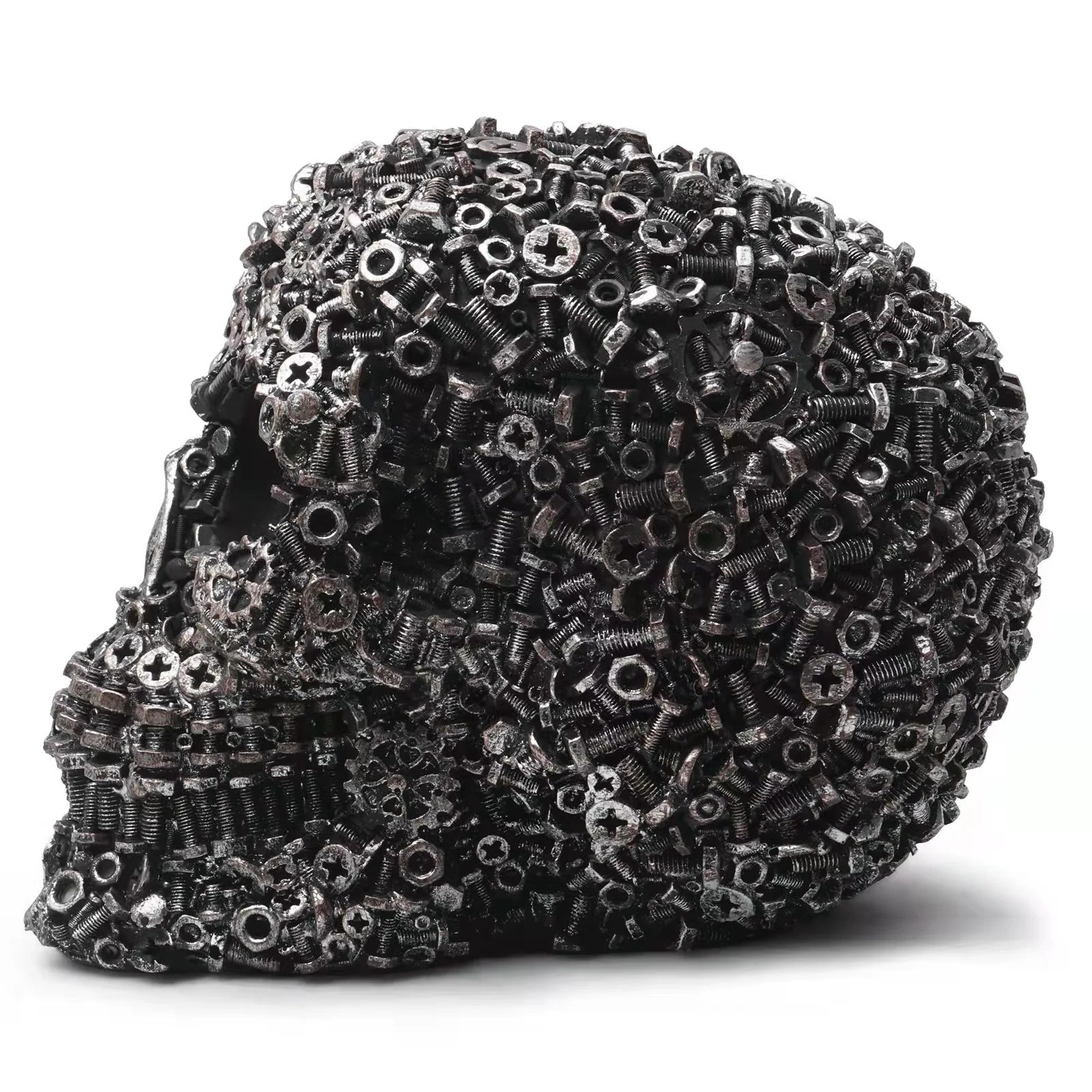 Resin Screw Gear Mechanical Style Skull Decorative Crafts Ornament Home Decor Statue Halloween Decoration Sculpture Skull Statue Good Vibrations